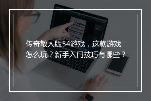 传奇散人版54游戏，这款游戏怎么玩？新手入门技巧有哪些？