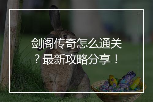 剑阁传奇怎么通关？最新攻略分享！