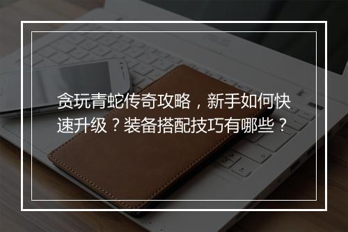 贪玩青蛇传奇攻略，新手如何快速升级？装备搭配技巧有哪些？