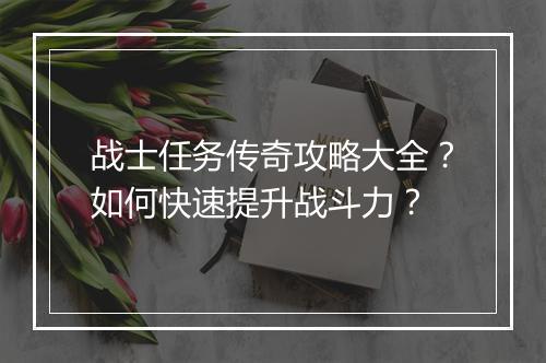 战士任务传奇攻略大全？如何快速提升战斗力？
