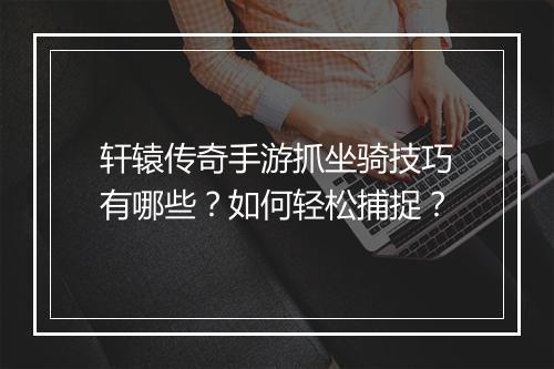 轩辕传奇手游抓坐骑技巧有哪些？如何轻松捕捉？