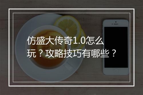 仿盛大传奇1.0怎么玩？攻略技巧有哪些？