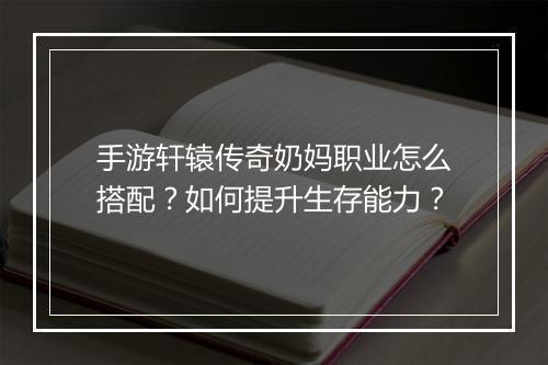 手游轩辕传奇奶妈职业怎么搭配？如何提升生存能力？