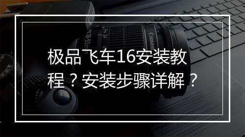 极品飞车16安装教程？安装步骤详解？