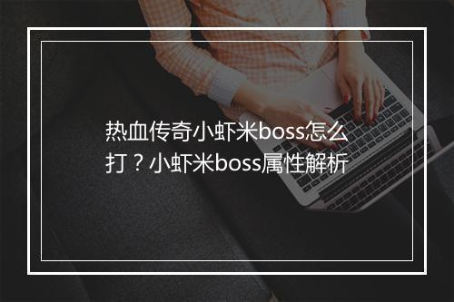 热血传奇小虾米boss怎么打？小虾米boss属性解析