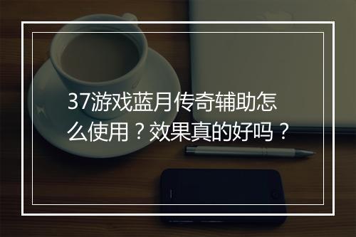 37游戏蓝月传奇辅助怎么使用？效果真的好吗？