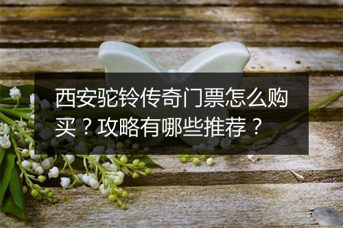 西安驼铃传奇门票怎么购买？攻略有哪些推荐？