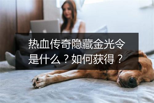 热血传奇隐藏金光令是什么？如何获得？