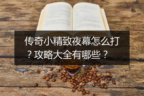 传奇小精致夜幕怎么打？攻略大全有哪些？