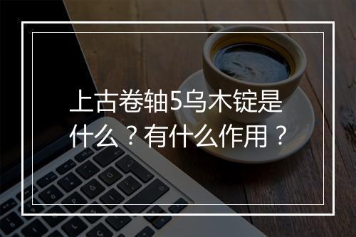 上古卷轴5乌木锭是什么？有什么作用？