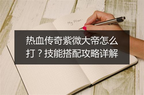 热血传奇紫微大帝怎么打？技能搭配攻略详解