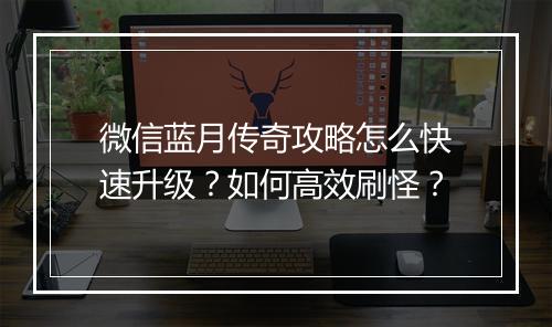 微信蓝月传奇攻略怎么快速升级？如何高效刷怪？