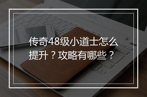 传奇48级小道士怎么提升？攻略有哪些？