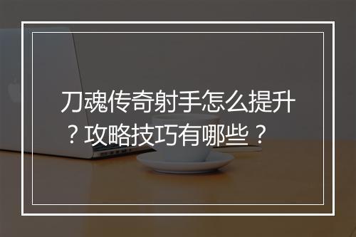 刀魂传奇射手怎么提升？攻略技巧有哪些？
