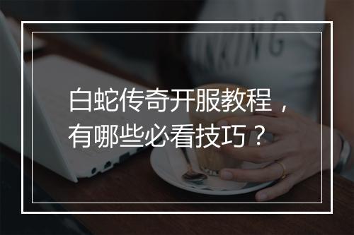 白蛇传奇开服教程，有哪些必看技巧？