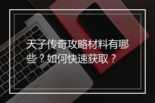 天子传奇攻略材料有哪些？如何快速获取？