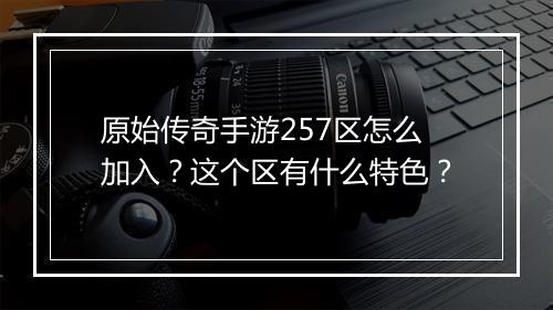 原始传奇手游257区怎么加入？这个区有什么特色？