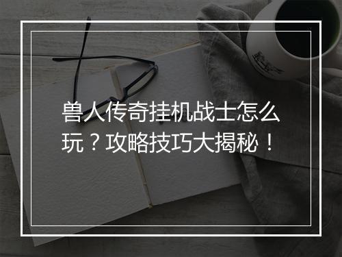 兽人传奇挂机战士怎么玩？攻略技巧大揭秘！