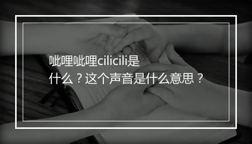 呲哩呲哩cilicili是什么？这个声音是什么意思？