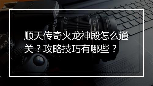 顺天传奇火龙神殿怎么通关？攻略技巧有哪些？