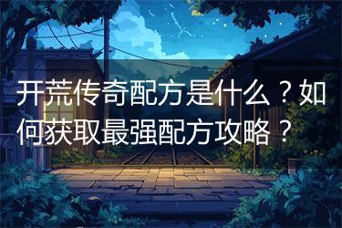 开荒传奇配方是什么？如何获取最强配方攻略？