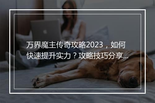 万界魔主传奇攻略2023，如何快速提升实力？攻略技巧分享！