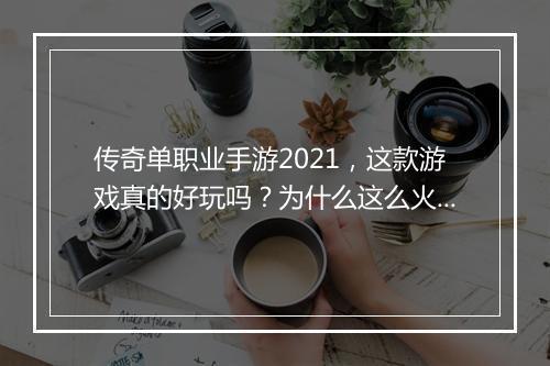 传奇单职业手游2021，这款游戏真的好玩吗？为什么这么火？