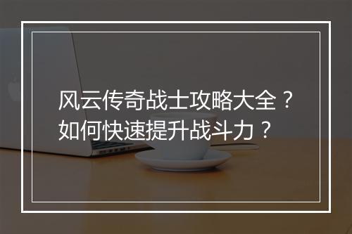 风云传奇战士攻略大全？如何快速提升战斗力？