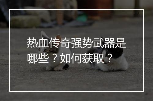 热血传奇强势武器是哪些？如何获取？