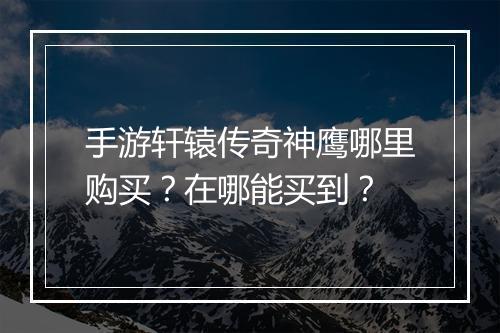 手游轩辕传奇神鹰哪里购买？在哪能买到？