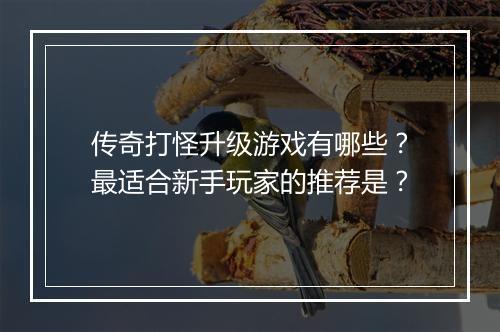 传奇打怪升级游戏有哪些？最适合新手玩家的推荐是？