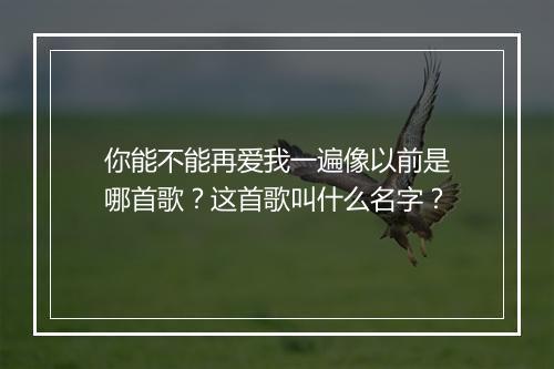 你能不能再爱我一遍像以前是哪首歌？这首歌叫什么名字？