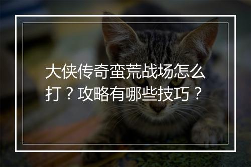 大侠传奇蛮荒战场怎么打？攻略有哪些技巧？