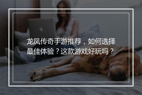 龙凤传奇手游推荐，如何选择最佳体验？这款游戏好玩吗？