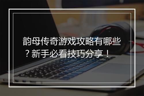 韵母传奇游戏攻略有哪些？新手必看技巧分享！