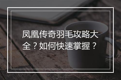 凤凰传奇羽毛攻略大全？如何快速掌握？