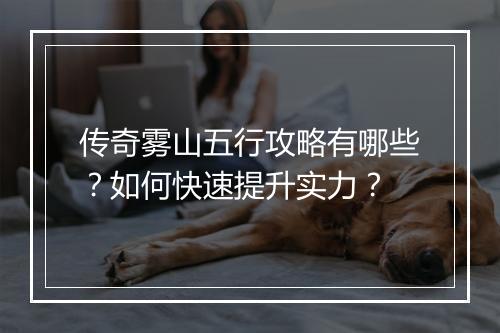 传奇雾山五行攻略有哪些？如何快速提升实力？