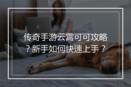 传奇手游云霄可可攻略？新手如何快速上手？