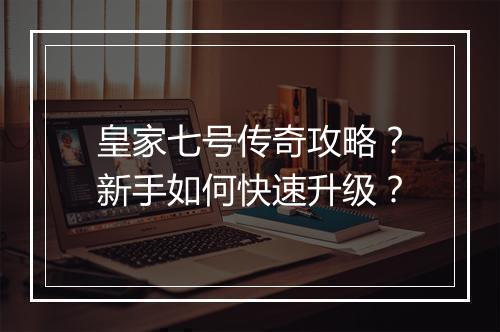皇家七号传奇攻略？新手如何快速升级？