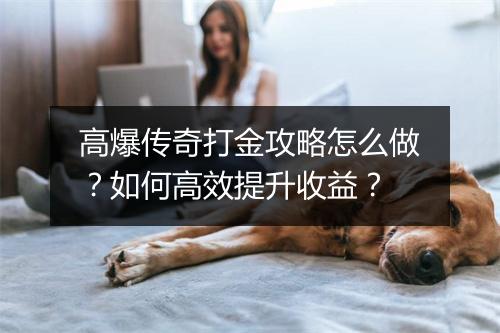 高爆传奇打金攻略怎么做？如何高效提升收益？