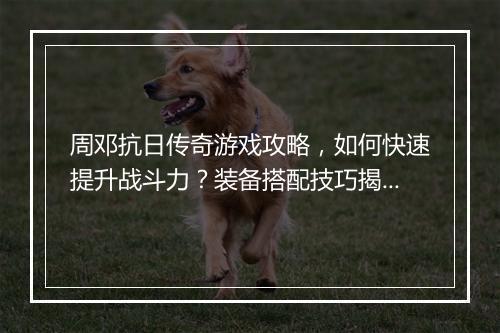 周邓抗日传奇游戏攻略，如何快速提升战斗力？装备搭配技巧揭秘