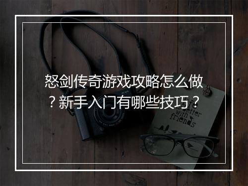 怒剑传奇游戏攻略怎么做？新手入门有哪些技巧？