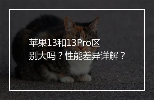苹果13和13Pro区别大吗？性能差异详解？