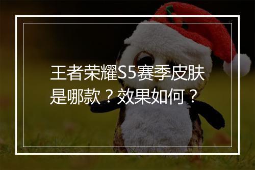王者荣耀S5赛季皮肤是哪款？效果如何？