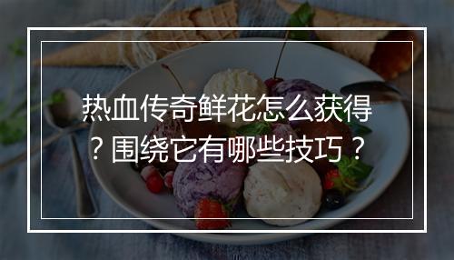 热血传奇鲜花怎么获得？围绕它有哪些技巧？