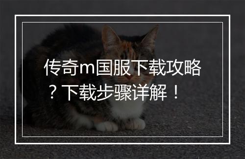 传奇m国服下载攻略？下载步骤详解！
