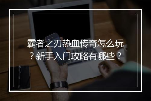 霸者之刃热血传奇怎么玩？新手入门攻略有哪些？