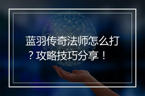 蓝羽传奇法师怎么打？攻略技巧分享！