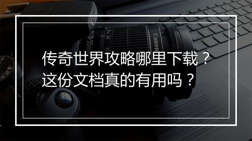 传奇世界攻略哪里下载？这份文档真的有用吗？