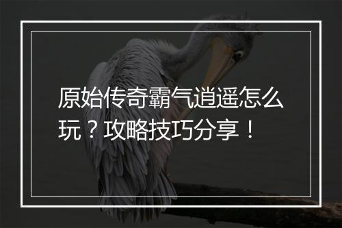 原始传奇霸气逍遥怎么玩？攻略技巧分享！
